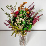 Ramo de hortensia verde con flores preservadas –